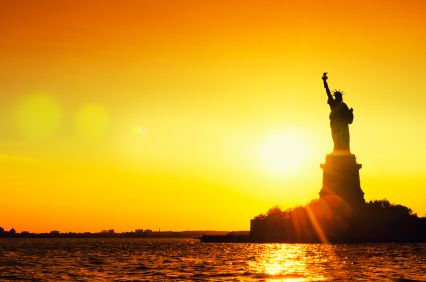 Image of Statue Of Liberty Sunset 